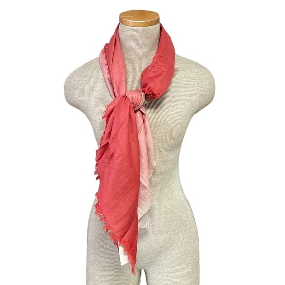 Celeste Coral Ombre Scarf NWT Modal Cashmere Blend Coral Brown One Size - Picture 2 of 8